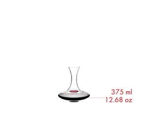 RIEDEL Ultra Mini Decanter filled with a drink on a white background