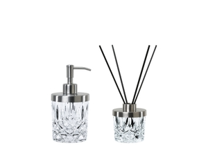 NACHTMANN Noblesse Spa Set (1x Dispenser & 1x Diffuser) filled with a drink on a white background