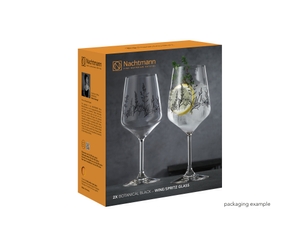 NACHTMANN Tattoo Wine/Spritz Glass - botanical black in the packaging