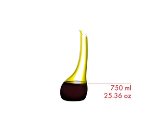 RIEDEL Decanter Cornetto Confetti - yellow filled with a drink on a white background