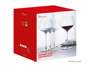 SPIEGELAU Willsberger Anniversary Burgundy Glass in the packaging