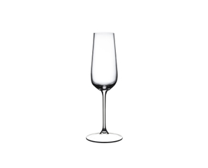 GRAPE@RIEDEL Champagne Flute filled with a drink on a white background