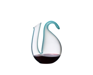 RIEDEL Ayam Decanter - menta filled with a drink on a white background