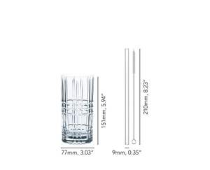 NACHTMANN Tastes Good Long Drink Glasses + Straws 