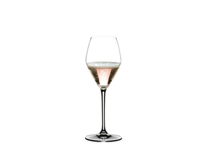 RIEDEL Extreme Rosé Wine/Rosé Champagne Glass filled with a drink on a white background