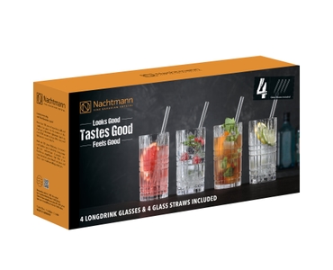 NACHTMANN Tastes Good bicchieri da long drink + cannucce nella confezione