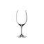 RIEDEL Vinum + Gift filled with a drink on a white background