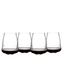 SL RIEDEL Stemless Wings Pinot Noir/Nebbiolo filled with a drink on a white background