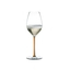 RIEDEL Fatto A Mano Gift Set Champagne Wine Glass filled with a drink on a white background