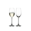 RIEDEL Ouverture Champagne Glass filled with a drink on a white background