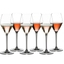 RIEDEL Extreme Rosé Wine/Rosé Champagne Glass filled with a drink on a white background