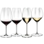 RIEDEL Performance Tasting Set filled with a drink on a white background