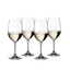 RIEDEL Vinum Riesling filled with a drink on a white background