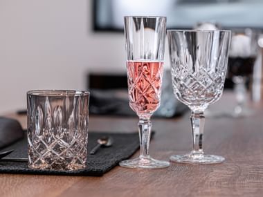 Luxurious NACHTMANN Noblesse Crystal Glasses on a laid table