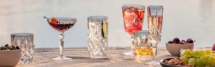 Nachtmann Noblesse glassware on a table