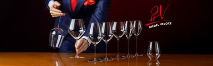 RIEDEL Veloce collection lined up with logo