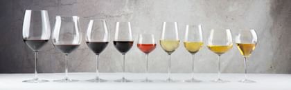 RIEDEL Sommeliers glassware lined up