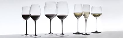 RIEDEL Sommeliers Black Tie glassware lined up