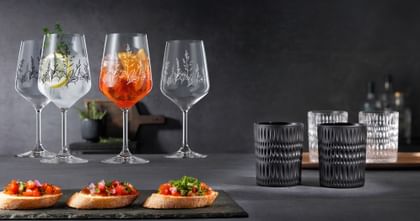 NACHTMANN Tattoo Cocktail Glasses and NACHTMANN Ethno tumblers in black