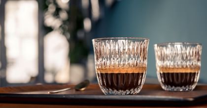 two glasses with espresso doppio