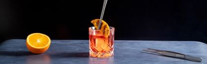 Winter Negroni cocktail served in a NACHTMANN Noblesse Single Old Fashioned glass