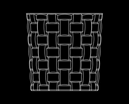 Illustration des Schliffdesigns NACHTMANN Bossa Nova auf schwarzem Hintergrund
