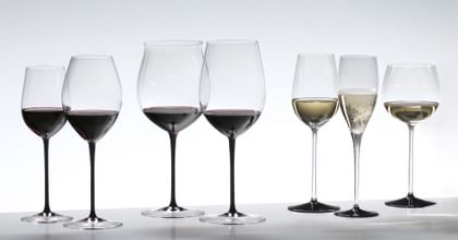 RIEDEL Sommeliers Black Tie glasses lined up