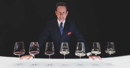 MJR with the entire Riedel Winewings collection