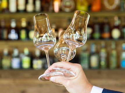 Three Spirits Glasses being held in one hand