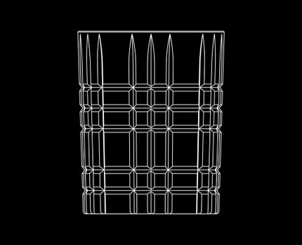 Illustration of the NACHTMANN Highland 3 cut design on a black background