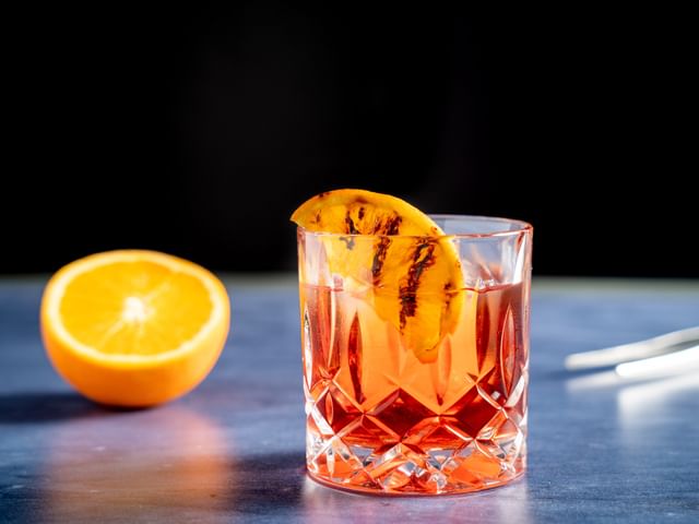 Winter Negroni cocktail served in a NACHTMANN Noblesse Single Old Fashioned glass