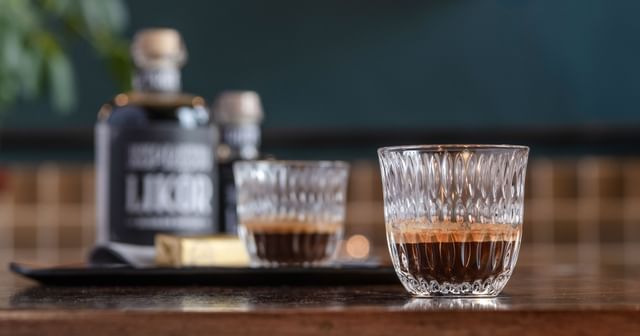 two glasses of espresso doppio