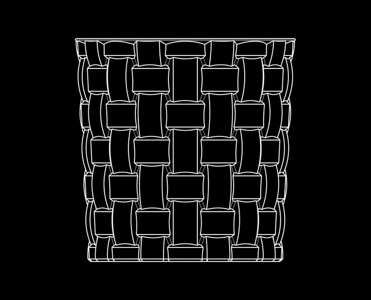 Illustration des Schliffdesigns NACHTMANN Bossa Nova auf schwarzem Hintergrund